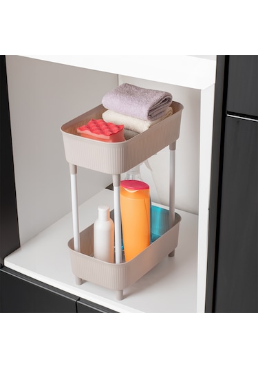 Porsima 1130 İki Katlı Çok Amaçlı Düzenleyici Raf Cappuccino