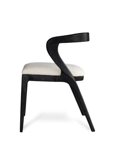 Akrep Beyaz Kumaş Siyah Ahşap Sandalye