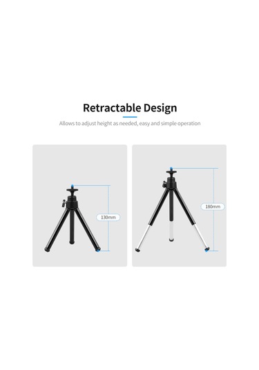 Taşınabilir Web Kamerası Tripod Hafif Mini Web Kamerası Tripod Akıllı Telefon Web Kamerası Masaüstü Tripod Telefon Tutucu Masa Standı Siyah