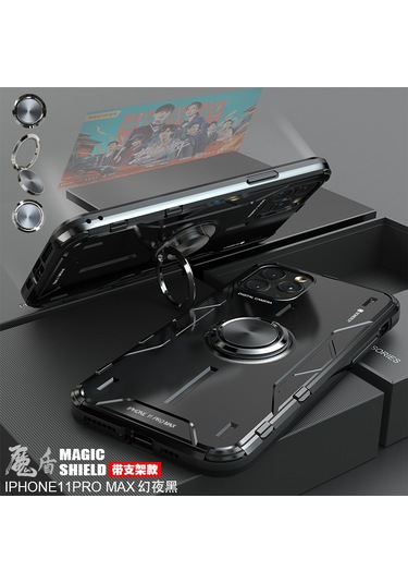 Yaozixa İphone Uyumlu 11/xr/x/xs Ve Huawei Nova6 İçin Siyah Şok Emici Araç Tutuculu Korumalı Telefon Kılıfı