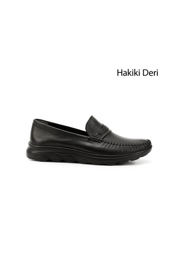Gönderi(R) Erkek Siyah Bağcıksız Hakiki Deri Comfort Ayakkabı Ddma73542315 Siyah