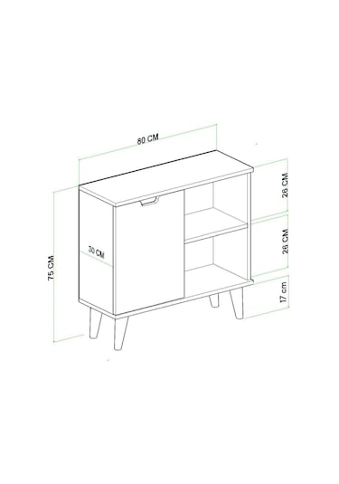 Elegant 2 Kapaklı Dekoratif Konsol Beyaz