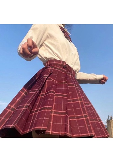 3 Adet Kadın Anime Okul Üniforması Seti Şarap Kırmızı Pilili Etekler Yaz Jk Gömlek Uzun Kollu Ceket Mini Ekose Etek Takım Elbise Şarap Kırmızısı&beyaz Bordo - Beyaz 3 Adet Kadın Anime Okul Üniforması Seti Şarap Kırmızı Pilili Etekler Yaz Jk Gömlek Uzun Kollu Ceket Mini Ekose Etek Takım Elbise Şarap Kırmızısı&beyaz Bordo - Beyaz