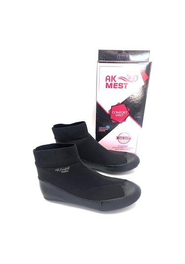 Hakiki Deri Termal Karnili Comfort Çorap Mest Siyah