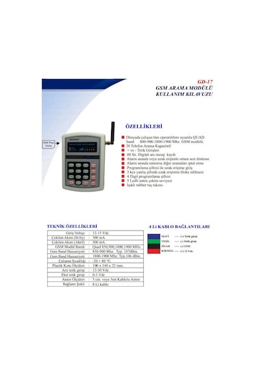 Electrosec Gd -17 Gsm Arama Modülü