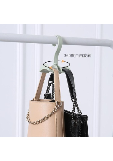 Pembe Rotasyon Elbise Organizatör Çanta Eşarp Dolap Giyim Çanta Depolama Çubuk Depolama Askı Kancası Çanta Asılı Raf Tutucu Kanca Pembe