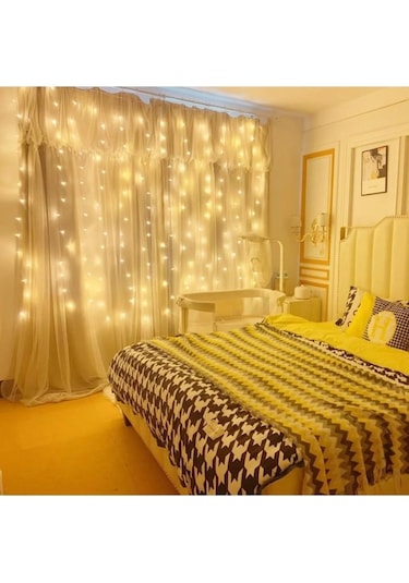 8 Fonksiyonlu Peri Perde Led Uzaktan Kumandalı Günışığı Perde Peri Led 3 Mt X 3 Mt