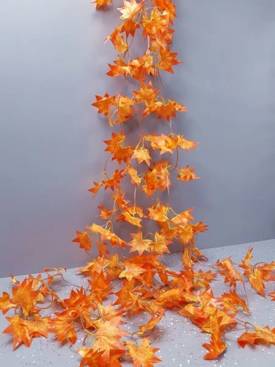 Love Land Işık Zinciri Asarak Yapılmış, Sonbahar Yaprakları, Sonbahar, Cadılar Bayramı Dekoru 117605280 Turuncu