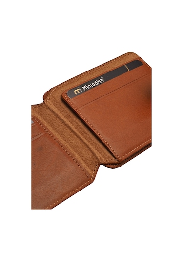 Mimodish 1145 Hakiki Deri Taba Soft Lüks Erkek Kartlık Cüzdan Kiremit