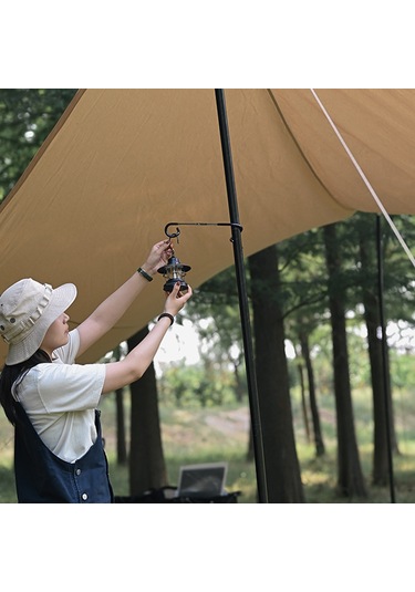 Youtek Stahl Camping Laterne Halterung - Spiralform Doppelte Haken Tragbar Anti-rutsch Outdoor Lampenständer Schwarz Siyah