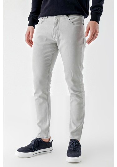 Erkek Gri Mevsimlik Pamuk 5 Cep Slim Fit Jean Pantolon 25ms003008100 Gri Gri