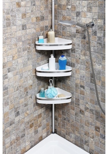 Primanova N39 Alüminyum Banyo Köşeliği Yaylı Köşe Rafı Beyaz