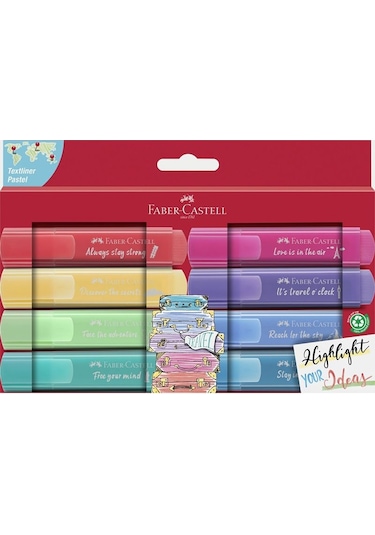 Faber-Castell Fosforlu Kalem Pastel Renkler 8'li Çok Renkli
