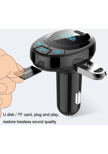 Artfulabode Usb Sones Siyah Şarj Mp3 Ekran Dijital Cihazı Çift Bt09 Bluetooth Araç Vv