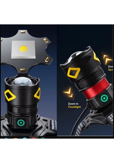 Büro Ev Ofis Aydınlatması İçin Alümin Tg Led Type-c Power Solar Şarjlı Kafa Feneri Gri