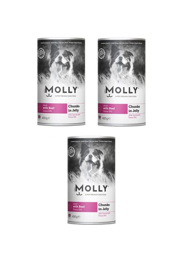 Molly Dana Etli Jöleli Köpek Konservesi 400 G X 3 Adet
