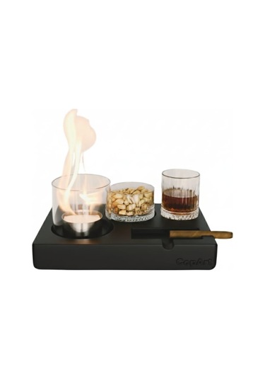 Elza Siyah Biyoetanol Masaüstü Şömine - 1 Lt Copart Yakıt Hediye