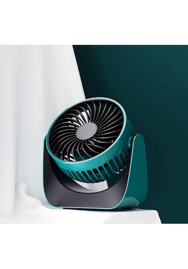 Honmex Ofis Dorma Masaüstü Usb Şarjlı Fan - Hızlı Soğutma, Sessiz Çalışma, Mavi + 1.5m Kablolu, Batarya Yok