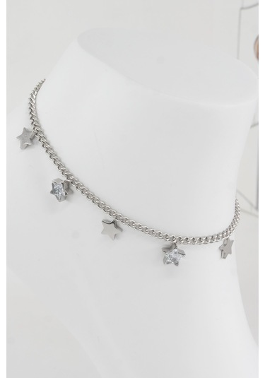 Kadın 316 L Kararmaz Anti Alerjenik Çelik Halhal Zy00011 - Gümüş