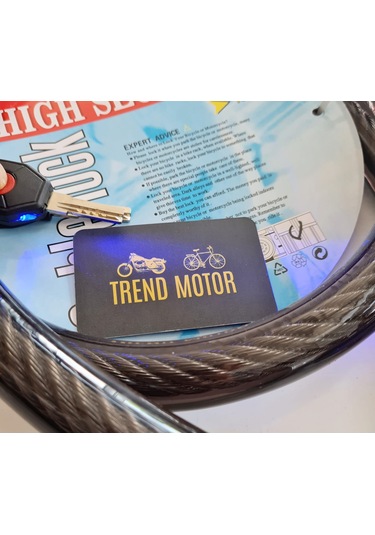 Halat Kilit 25mm - 150cm Uzunluk Işıklı Anahtar - Motosiklet