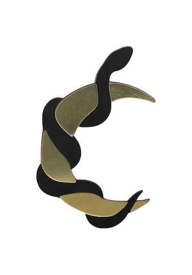 Suntek Duvar Dekor Ay Yılan Ayna Süsleme Banyo Siyah-altın