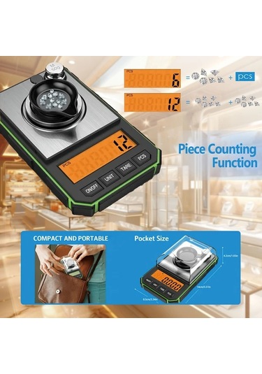 Dashanshop 1 Adet Blue Line Yüksek Hassasiyetli Dijital Cep Terazisi 50g Kapasite 0.001g Çözünürlük Lcd Ekran Hafif Taşınabilir -