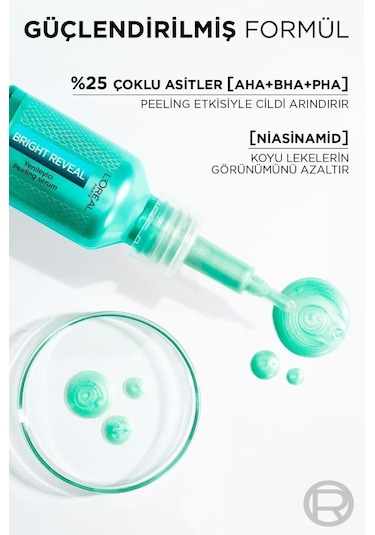L'Oreal Paris Bright Reveal Koyu Lekelere Karşı Hızlı Etkili Yenileyici Peeling Serum 25 ML