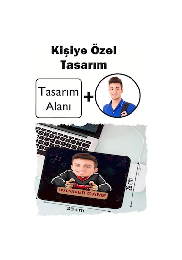 Kişiye Özel Winner Game Tasarımlı 33x28 Cm Mousepad Kaymaz Taban Rahat Konforlu Mouse Pad