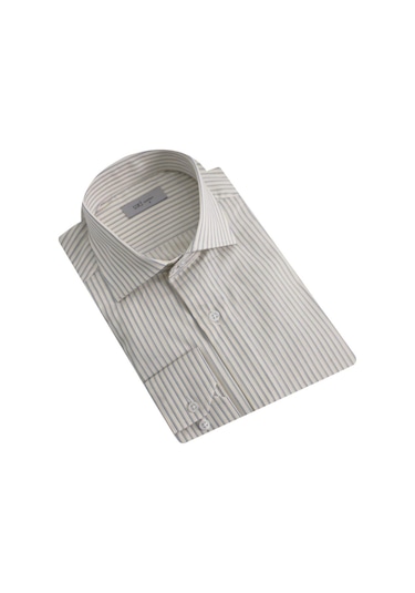 Uki Bej Tam İtalyan Yaka Klasik Gömlek Bej