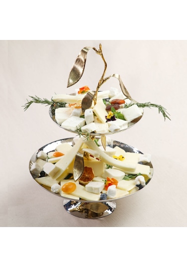 Jumbo Leaf 2 Katlı Servislik 27x43 Cm Çelik