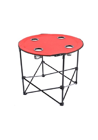 1 Adet Kırmızı Katlanır Kamp Masası 71 CM Kırmızı