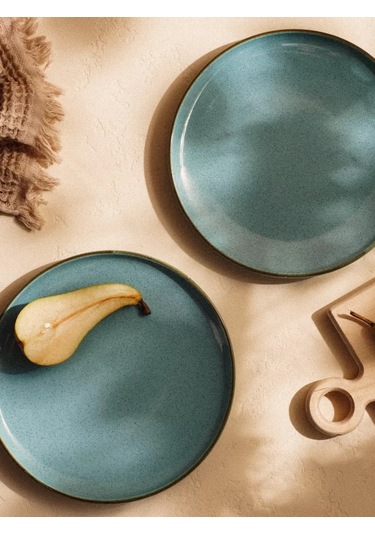 Sl Home 2 Adet Azura Servis Tabağı Seti, Ø 25,5 Cm Porselen 200580854 Açık Mavi