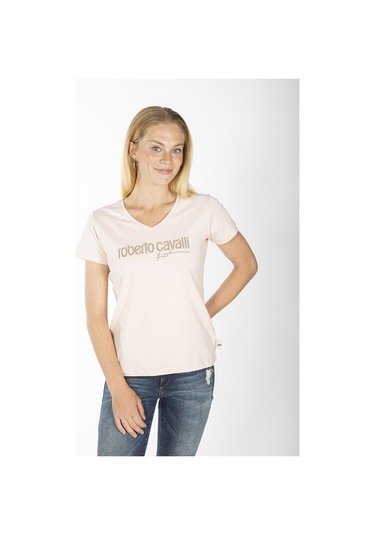 ROBERTO CAVALLI  Kadın T'shirt RRC5488L Pudra