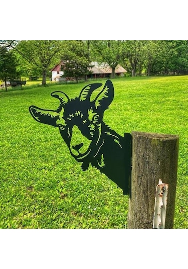 Tenfowee Bahçe Dekorasyonu Göz Atan Koyun Modeli Dış Mekan Metal Demir Çelik Bahçe Süs Eşyası Zırhlı Tabanlı Sokağıcı