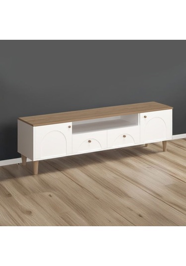 Just Home 2 Kapak 2 Çekmeceli Bohem Tv Ünitesi - Beyaz / Sepet - 55x44x180 Cm Beyaz / Sepet Just Home 2 Kapak 2 Çekmeceli Bohem Tv Ünitesi - Beyaz / Sepet - 55x44x180 Cm Beyaz / Sepet