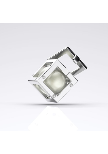 Gerçek Istiridyede Beyaz Taşlı Küp Inci Kolye Seti Aaa Akoya (429928384)