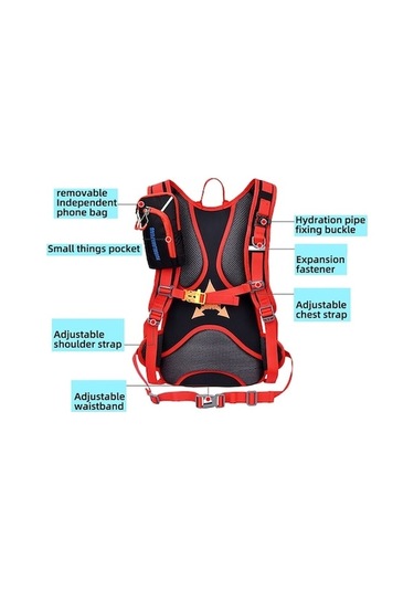 Ankatek 18l Su Geçirmez Bisiklet Sırt Çantası, Hafif, Açık Hava, Seyahat, Yağmur Kapağı Dahil - Siyah Siyah Siyah
