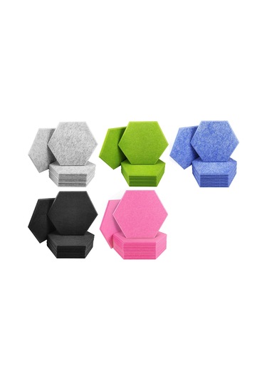 Sones Altıgen Renkli Dekoratif Akustik Paneller, Rastgele Renk Teslimatı 9 Mm 3,7 Kg Tipi