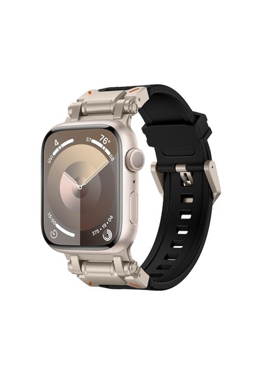 Novahub İos Watch Uyumlu Serisi 6 44mm Explorer Tpu Saat Bantı Titanyum Siyah, Kırmızı Renkli Modeliyle/i