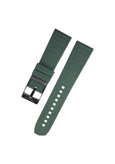 Breitling Modeli 22mm Yeşil Silikon Saat Kordonu Yeşil