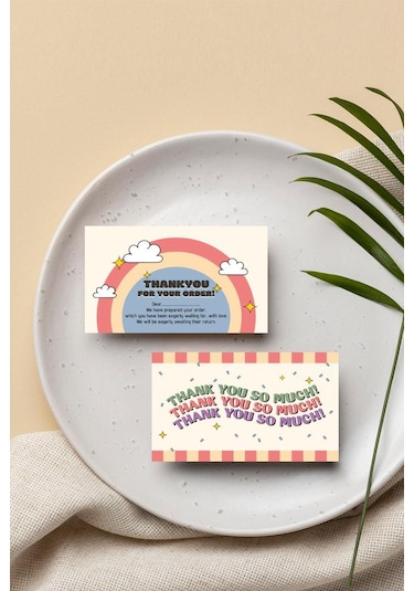 İngilizce Thank You Çift Yön Paketleme Teşekkür Kartı Pytktskk31