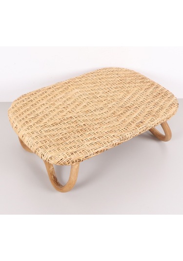 Katlanabilir 60x40x20 Cm. Doğal Rattan Sehpa Bej