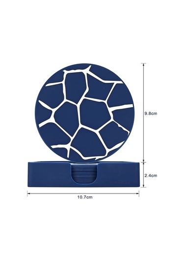 Ulzyvf Yuvarlak Silikon Bardak Altlıkları Mavi - İçecek Kutusu, Seti Mavi