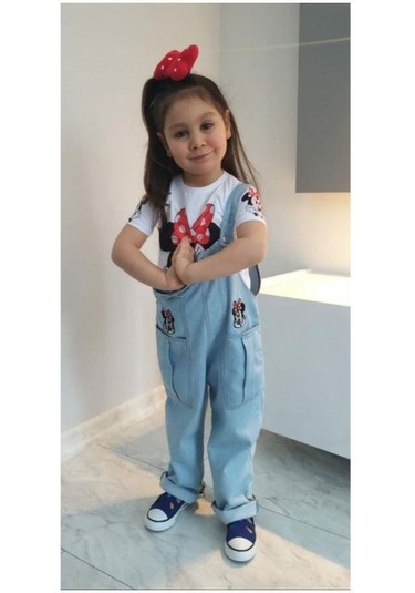 Modavals Mınnıe & Mıckey Tulum Kardeş Kombin Mınnıe Bahçıvan Tulum & Tshırt Mavi