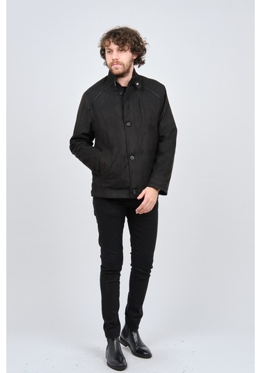 By Serco Erkek Deri Biyeli Klasik Kaban 0620680 Siyah-Siyah