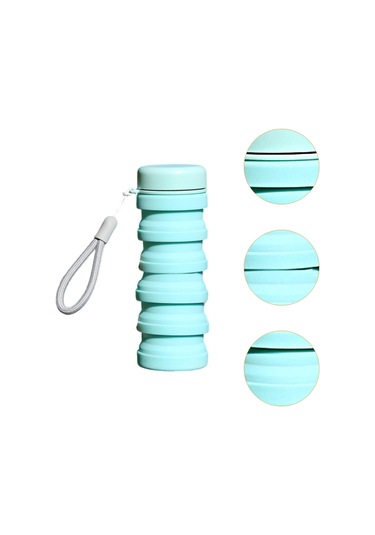 Suntek Dağcılık Kamp Seyahat Için Katlanabilir Su Şişesi Mavi