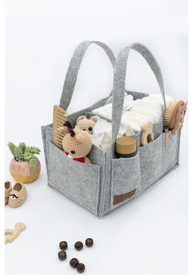 Mordesign Keçe Anne Bebek Bakım Çantası Yenidoğan Alt Açma Değiştirme Için Organizer Taşınabilir Düzenleyici Gri Zg948 Gri