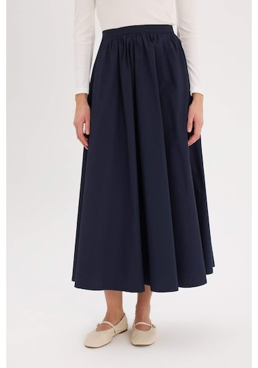 DeFacto A Kesim Basic Düz Poplin Maxi Tesettür Etek E4369AX25SPNV28