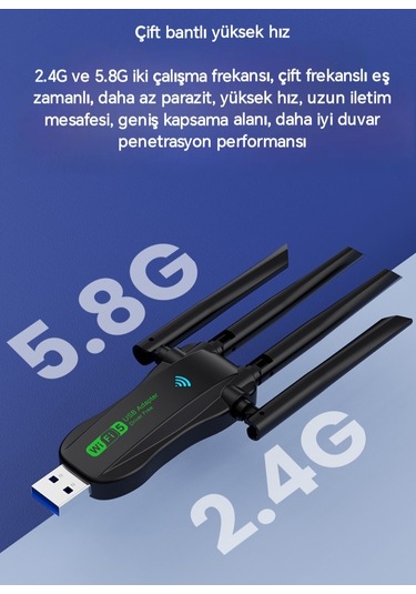 Kebidumei 1300 Mbps Wifi 5 Yüksek Hızlı 5ghz 4 Anten Çift Bant