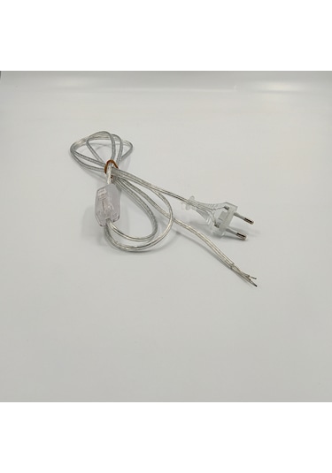 2 Metre Aç-kapa Arapuar Anahtarlı Fişli Hazır Şeffaf Kablo